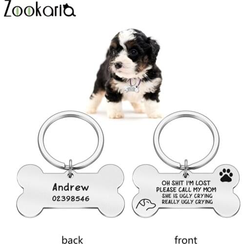 Double-Sided Anti-lost Engraved Pet ID Dog Tags Dog Collar Accessories Decoration Cat Collars Dog Customized Tags Dropshipping