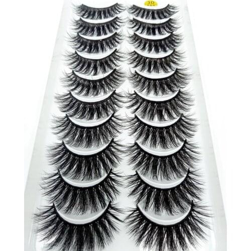 HBZGTLAD 10pairs 3D Mink Lashes Natural Long False Eyelashes Dramatic Volume Fake Lashes Makeup Eyelash Extension Silk Eyelashes