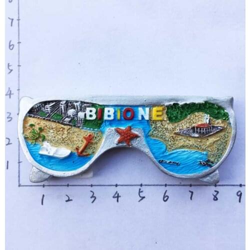 Italy Bibione creative sunglasses seaside scenery tourist souvenirs magnetic stickers refrigerator stickers