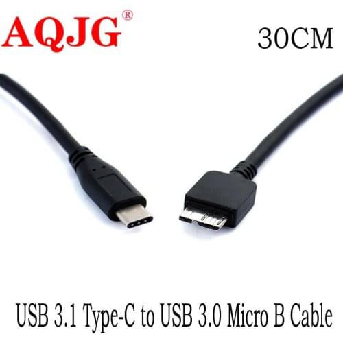 1pcs 30cm USB 3.1 Type-C to USB 3.0 Micro B Cable Connector For MAC BOOK WINDOWS PC USB3.1 USB3.0