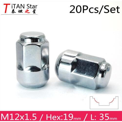 20PCS M12x1.50 1.5 OEM OE Stock Factory Wheels Rims Acorn Ball seat Lug Nuts 35mm Hex19mm For Honda Accord CRV XRV Acura 991935