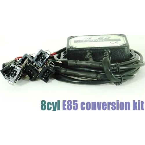 DHL Free 8cyl E85 Flex Fuel Conversion Kit with Cold Start Asst.,Temp.sensor,biofuel e85, ethanol car, bioethanol converter