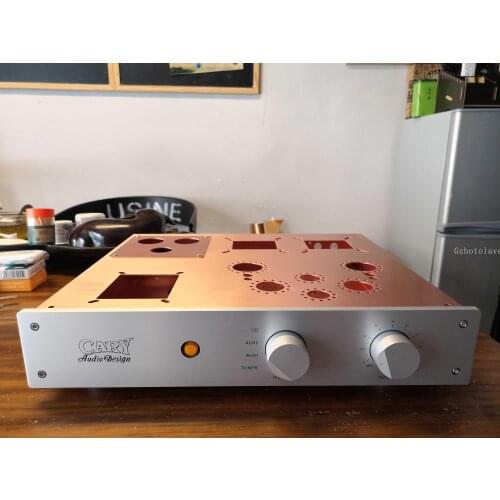 Beautiful high end 300B single ended amplifier DIY copper chassis box include Aluminum feet 430 w X70 h x350 D
