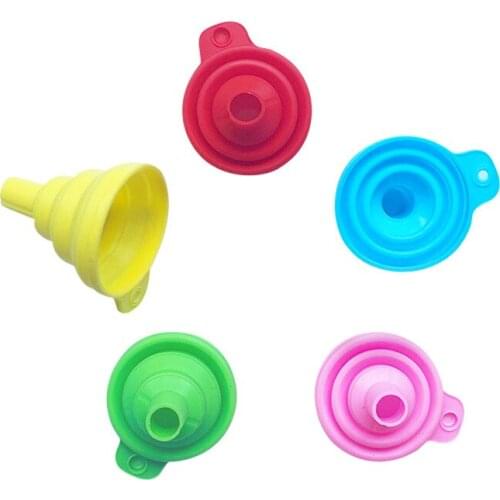 Round mouth silicone folding funnel Kitchen daily necessities