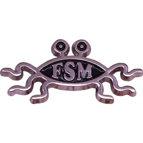 Flying spaghetti monster enamel pin FSM pastafarian badge funny Atheist gift food brooches