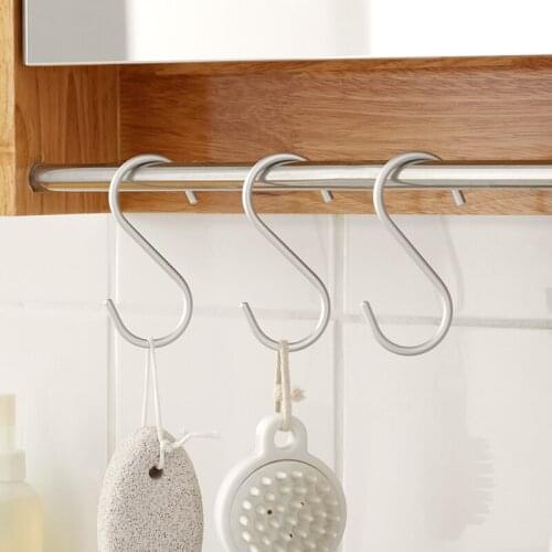 Hot sales S-shape Aluminum Hook S Stick Peg 3pcs for one set hanging hooks for home uses