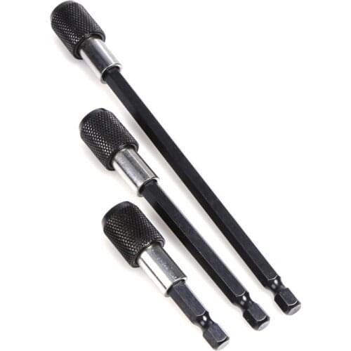 Magnetic 1/4" Hex Shank Quick Release Screwdriver Extension Bit Holder Connection Rod Adapter Sleeve 60mm/100mm/150mm