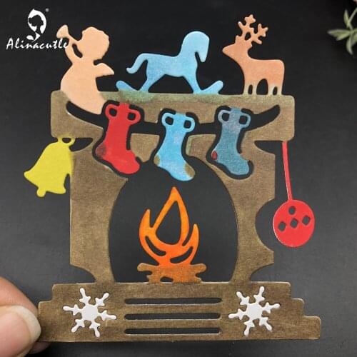Metal Cut Dies Winter Fireplace Christmas Scrapbooking Paper Craft Handmade Card Album Punch Art Cutter Aliancutle 20102311