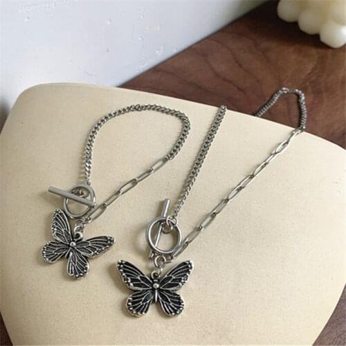 Miuoxion Retro Butterfly Necklace Fashion Personality Punk Party Jewelry For Women Feature Nmour Charm Gift All Seasons