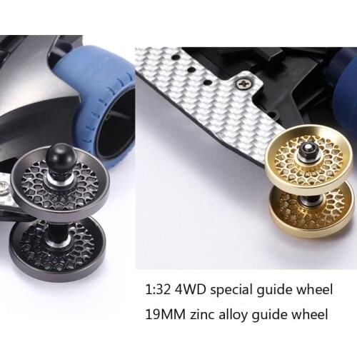 Tamiya 1:32 Four-wheel-drive Vehicle Modified Parts for Four-wheel Drive Vehicle 19MM Zinc Alloy Guide Wheel with Bearing