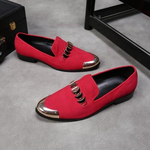 Trendy Buckle Suede Leather Casual Shoes Men Loafers Leisure Party Shoes Round Toe Slip On Daily Office Work Man Shoes Big Yards