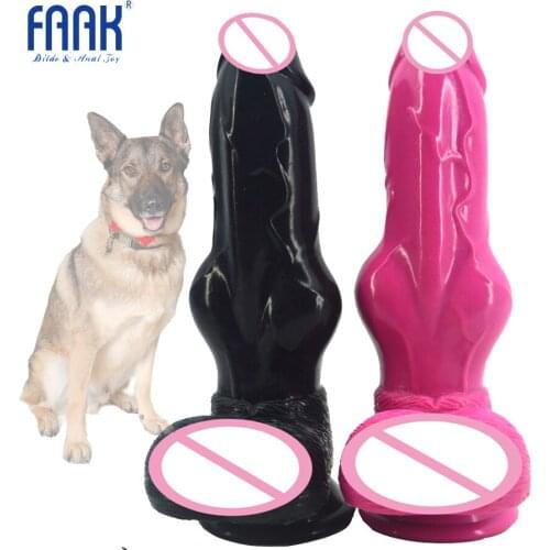 Soft And Realistic Big Wolf Dog Dildo Knotted Animal Dildo With Sucker Silicone Dog Penis Sex Toy For Female Masturbation Sex