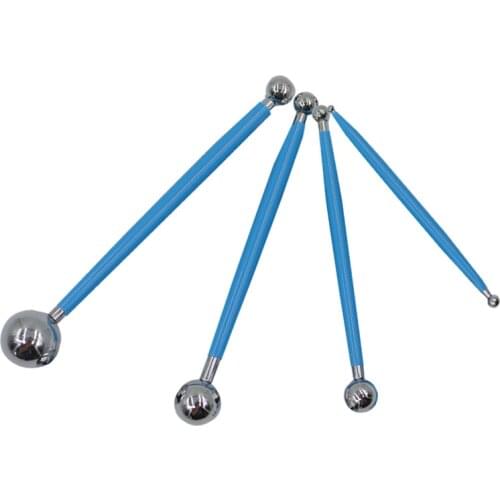 4 Piece Set Double Headed Modelling Stainless Steel Spherical Carving Tools Kit Polymer Clay Shaping Stick Decorative Accessary