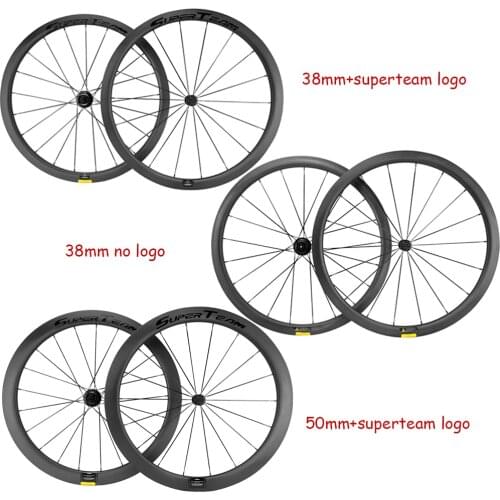 Original UD Matte CF Surface Superteam Carbon Wheelset 38/50mm Clincher New Tech 700C wheels