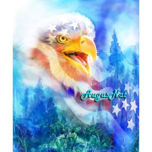 Eagle diamond painting full round american flag diy wall art 5d diamond dotz picture bird crystal embroidery needlework craft
