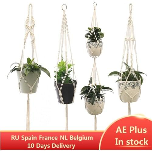 Retro Hanging Planter Holder Cotton Handmade Hanging Flowerpot Net Home Planter Hanging Baskets Plant Hanger Flowerpot Baskets