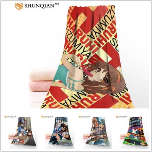 Custom The Melancholy of Haruhi Suzumiya 35x75cm Face Towels Facecloth Microfiber Washcloth Quick drying Sports Towel