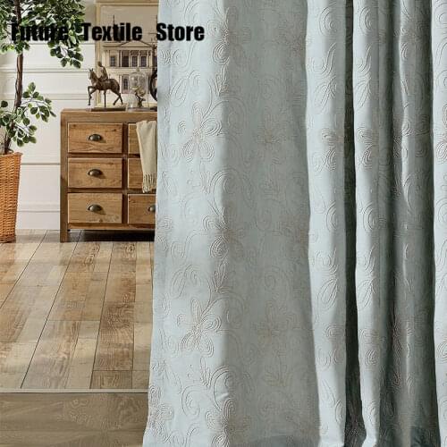 Curtains for Living Room Bedroom Curtains Modern Minimalist Garden American Country Curtains Cotton Cord Embroidery Curtains