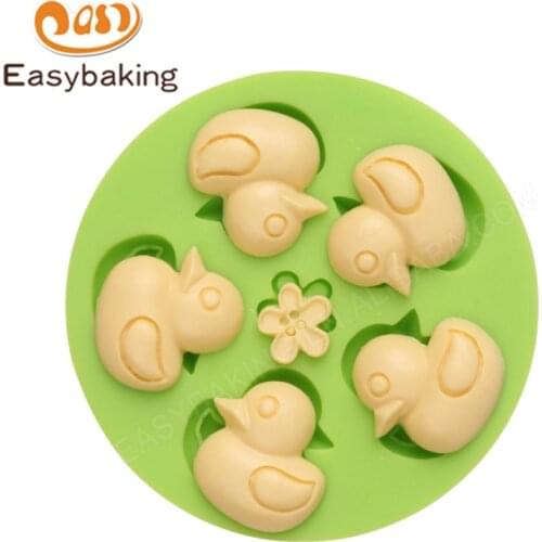 Classic 5 Little Ducks Design 3D Silicone Fondant Mold Chocolate Fudge Cake Decorating Tools Food-contact Safe