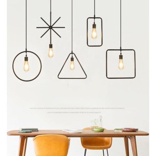 Modern Iron Black Minimalism Pendant Light Lighting for Living Dining Room Bedroom Study Office Indoor Decoration Hanging Lamps