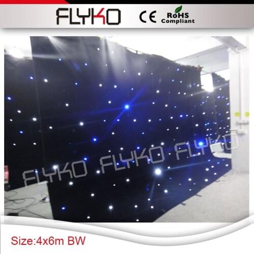 Hand-made 4mx6m wedding led curtain led star lighting backdrop for Dj stage decoration