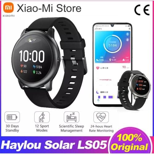 Global Version Haylou LS05 Solar Smart Watch Sport Fitness Sleep Heart Rate Monitor Bluetooth SmartWatch For iOS Android IP68