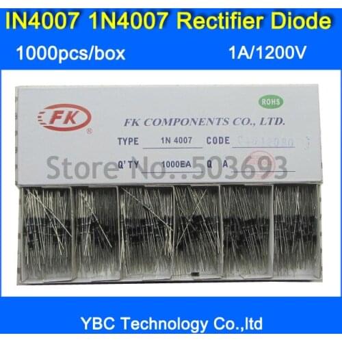 Brand FK1000pcs/lot 1N4007 IN4007 4007 1A/1200V Rectifier Diode