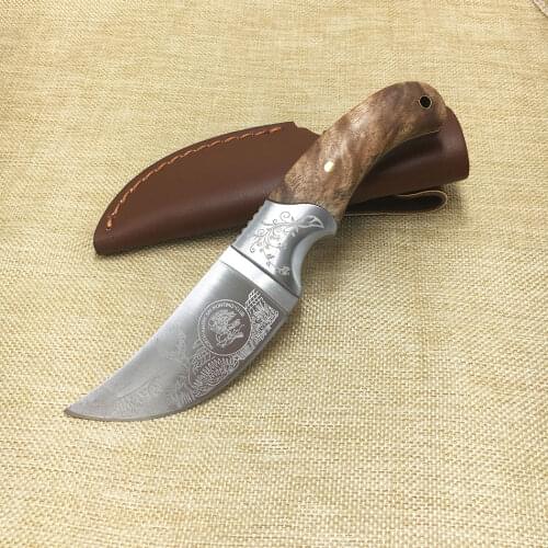High Quality hunting knifes wood handle camping survival tactical fixed knife north american hunting Straight knife