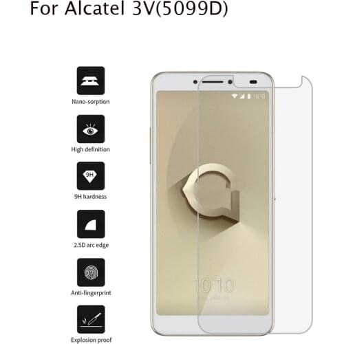 2pcs Tempered Glass Case For Alcatel 3V 5099D Screen Protector Protective Film For Alcatel 3V 5099D 3 V 5099 6.0 inch Glass Film