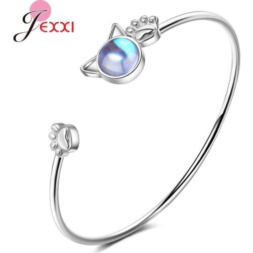 Big Sale Lovely Style Real 925 Sterling Silver Bangle & Bracelet For Women Female Birthday Girl Gifts Super Cuter Jewelry Gift