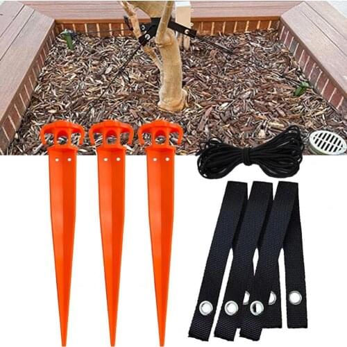 1 Set Plant Support Anchors Tension Adjustable Plant Grow Help Fixing 12Inch Tree Stake Anchors Kit for Courtyards