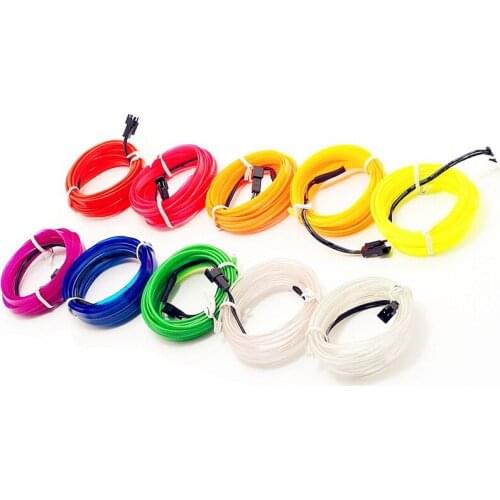 1 m, 2 m, 3 m, 5 m flexible electro-optic cables, neon lights, 12 V CC light tubes, automotive environment led lights