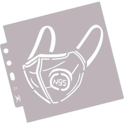 2pc Mask Medical Supplies Stencil Painting Template DIY Walls Scrapbooking Embossing Album Coloring Embossing Cake Decor