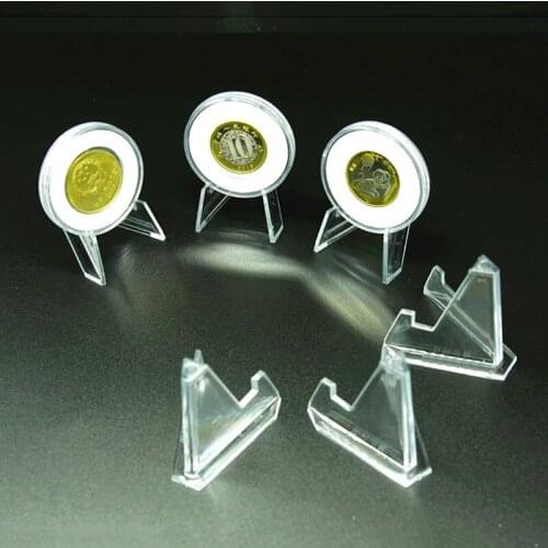 15Pcs Acrylic Mini Coin Display Stand Small Easel Rack Shelf for Pokemon Card Commemorative Challenge Coins Capsule Medal Holder