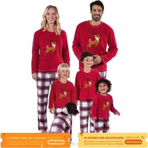 Christmas Family Baby Kid Child Clothing Set Autumn Winter Pajamas Deer Moose Print Long Sleeve Sweatershirt+Pants 2pcs Outfit