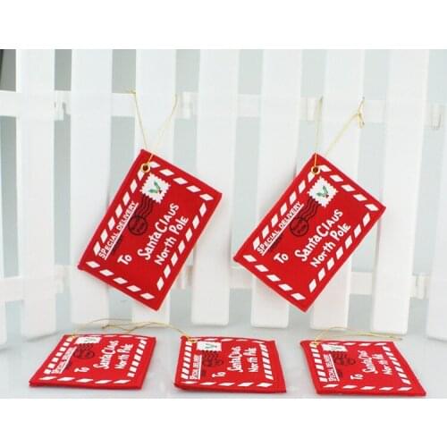 Christmas Tree Hanging Non-woven Embroidered Sacred Envelope 12.5X8.5CM Festive party decorations Festive party decorations