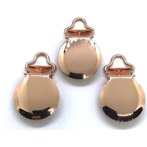 25pcs 5mm COPPER HUE ROSE GOLD COLOR Suspender Clips Pacifier Clips Rack Plating