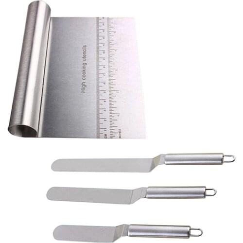 6/8/10 Inches Kitchen Cake Cutter Cake Cream Spatula Stainless Steel Baking Pastry Dough Scraper Butter Knife Cake Decoration