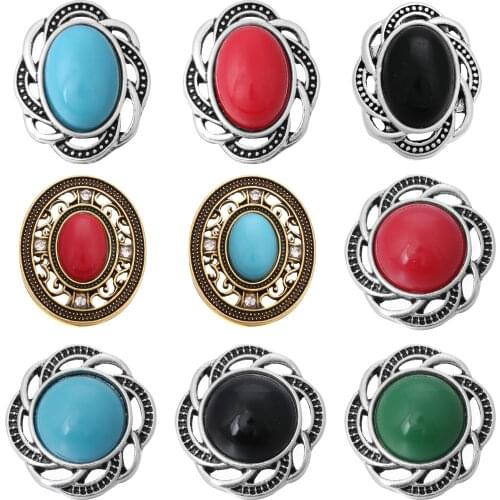 6pcs/lot Wholesale 18mm Snap Jewelry Mix Styles 18mm Metal Snap Buttons Rhinestone Beads Snaps Buttons fit Snap button bracelet