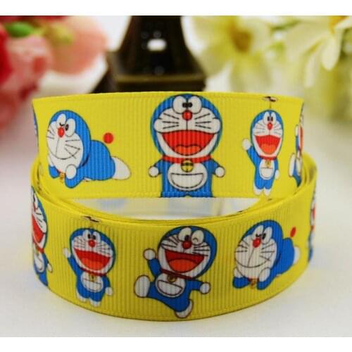 22mm 25mm 38mm 75mm Ruban satin Doraemon Cartoon Character printed Grosgrain Ribbon party decoration X-00591 10 Yards