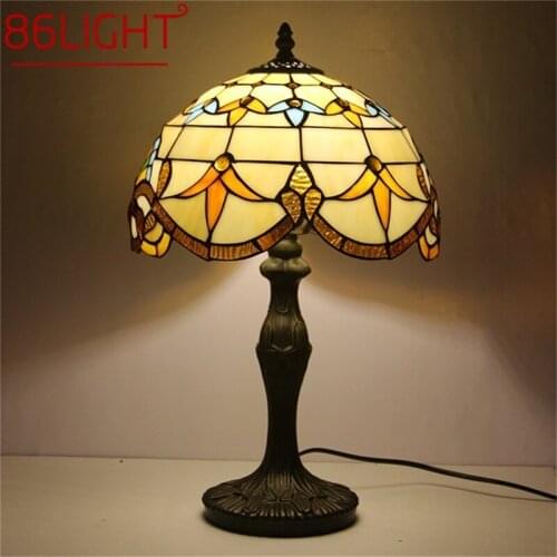 86LIGHT Tiffany Table Lamp Modern For Bedroom Creative Flower Figure LED Light Home Decoration