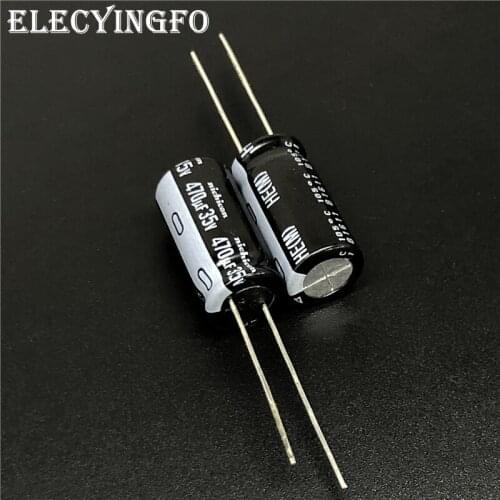 5Pcs/50pcs 470uF 35V NICHICON HE Series 10x20mm Extremely Low Impedance 35V470uF Aluminum Electrolytic Capacitor