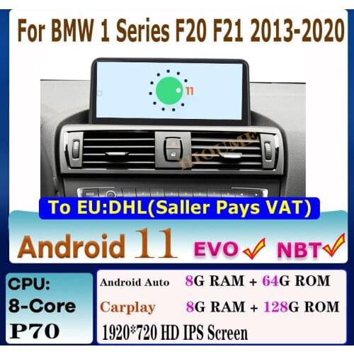 10.25" 8Core CPU 8G RAM Android 10 Car Multimedia Player GPS Navigation Radio for BMW 1 Series F20 F21 2013-2017 IPS Screen