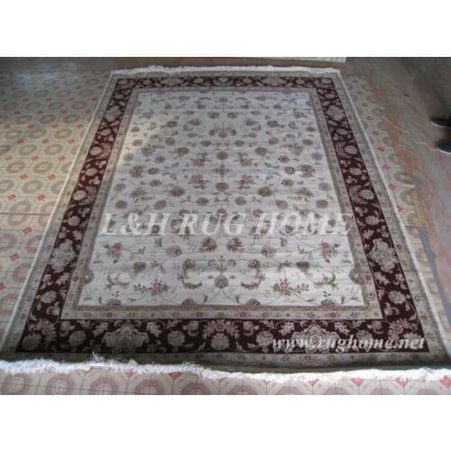 Free shipping 8'X10' 160Line Hand-knotted Wool and Silk Oriental Persian Rug handmade persian carpet