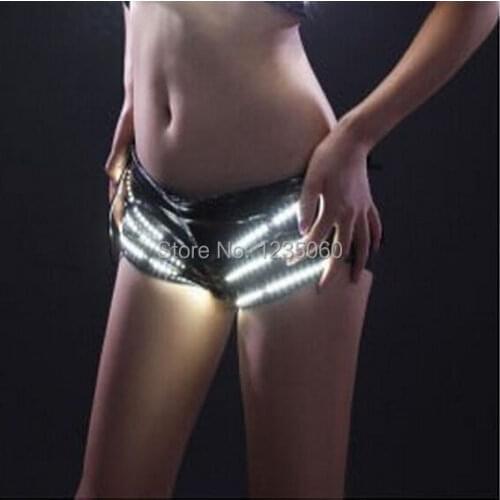 Free Shipping 5 colors Sexy women christmas decoration woman LED Shorts stage show wedding decoration led clothes clothing