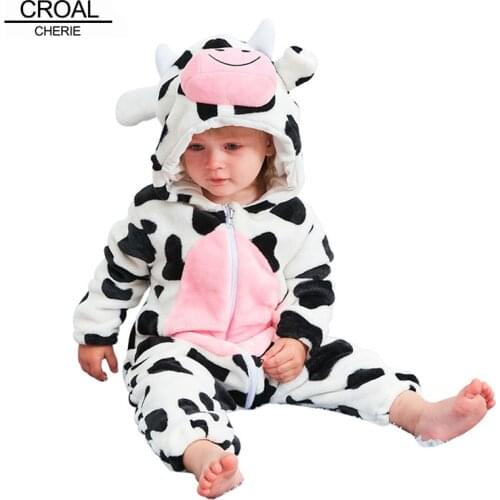 CROAL CHERIE Baby Boys Girls Romper Onesies Cartoon Cow Style Cosume Clothes Infant Boy Baby Clothes Photography Accessories