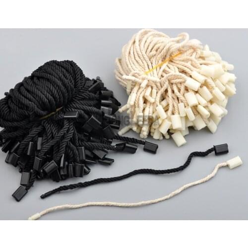 DIY 800pcs/lot Cotton string seal 18cm length garment hang tag string/cords/tag seal black/offwhite free shipping SEAL-004