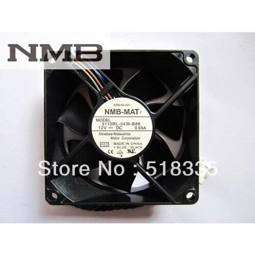 For NMB 3110RL-04W-B86 fan 8025 12V 0.65A 406016-001 server inverter cooling fan