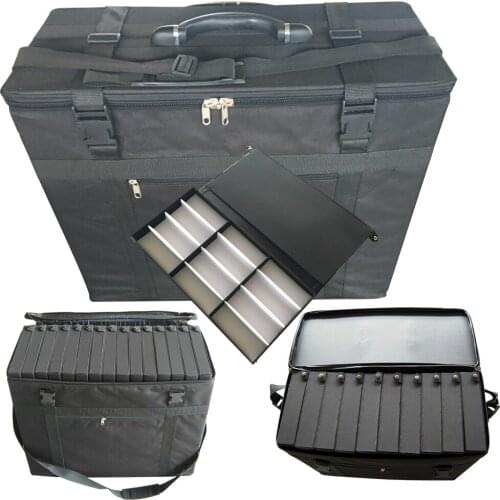 Sunglass travel suitcase eyeglass storage case display tray eyewear sample carrying bag with telescopic puller wheel