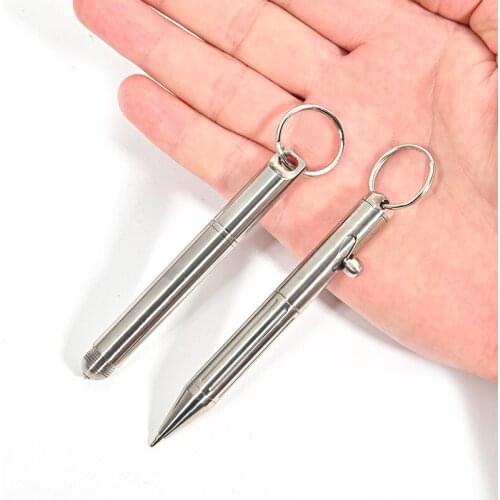 A409 Titanium alloy TC4 gel pen, portable metal signature pen, mini pure titanium tactical pen, outdoor travel keychain pen